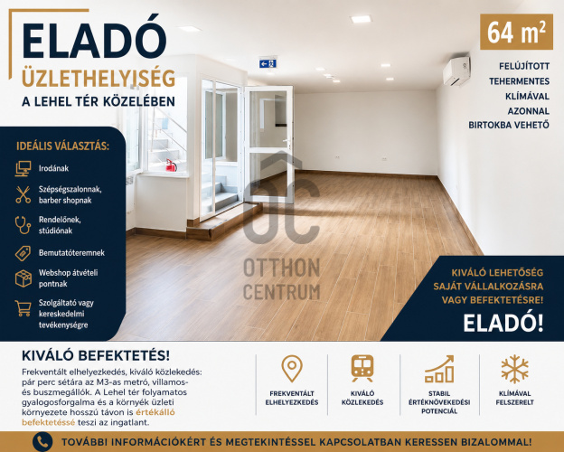 64m² · Üzlethelyiség · 56.500.000 Ft